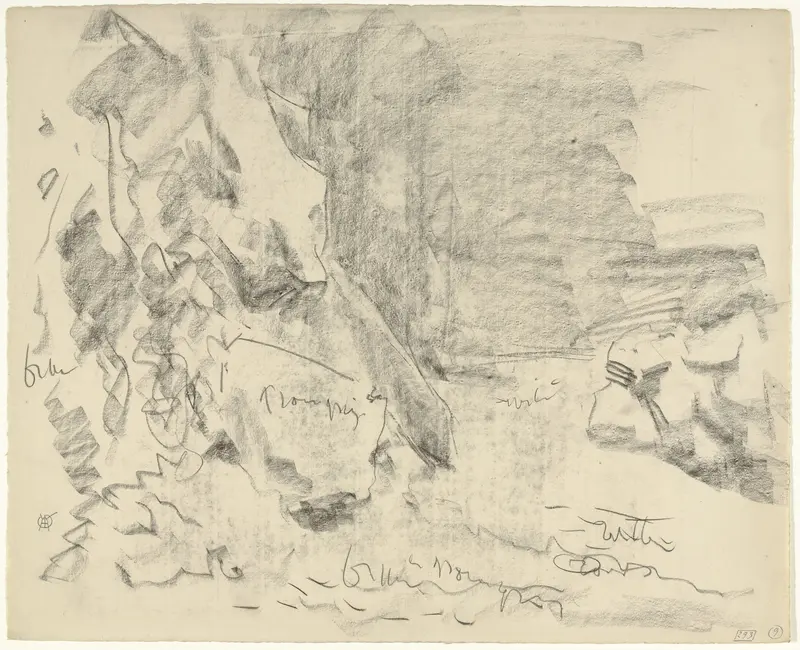 Rotspartijen in een aquarium, met kleurnotities Wall Art by Gerrit Willem Dijsselhof - High-Resolution Digital Print