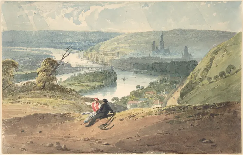 Rouen, View from Bon-Secours Wall Art by Richard Parkes Bonington - High-Resolution Digital Print