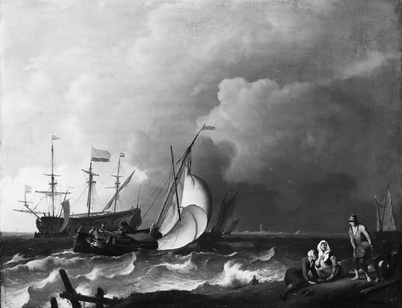 Rough Sea Wall Art by Ludolf Bakhuysen - High-Resolution Digital Print
