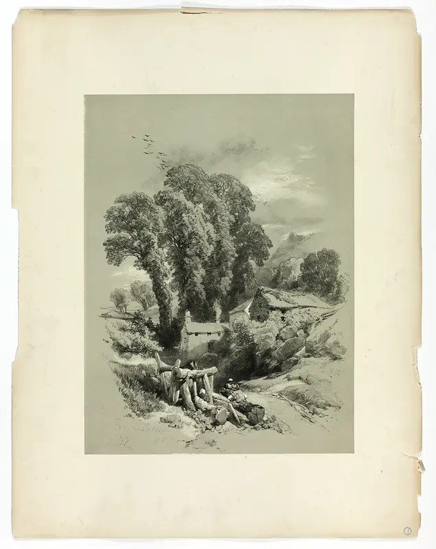 Row W. Trefriw, Wales, from Picturesque Selections Wall Art by James Duffield Harding - High-Resolution Digital Print