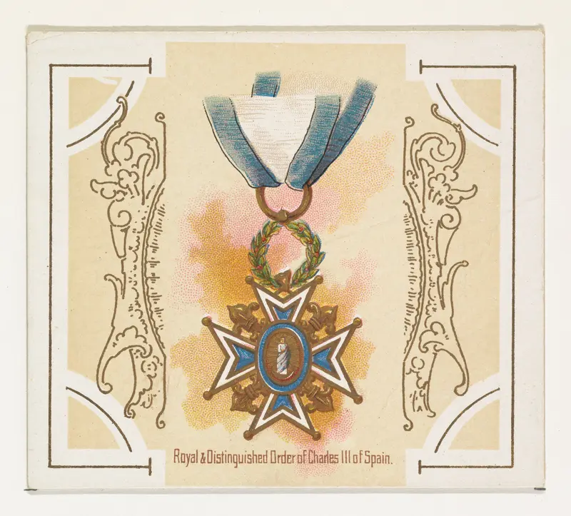 Royal and Distinguished Order of Charles III of Spain, from the World's Decorations series (N44) for Allen & Ginter Cigarettes Wall Art by Allen & Ginter - High-Resolution Digital Print