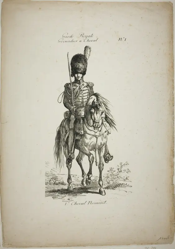 Royal Guard, Norman Mounted Grenadier and Horse, No. 1 Wall Art by Carle Vernet - High-Resolution Digital Print