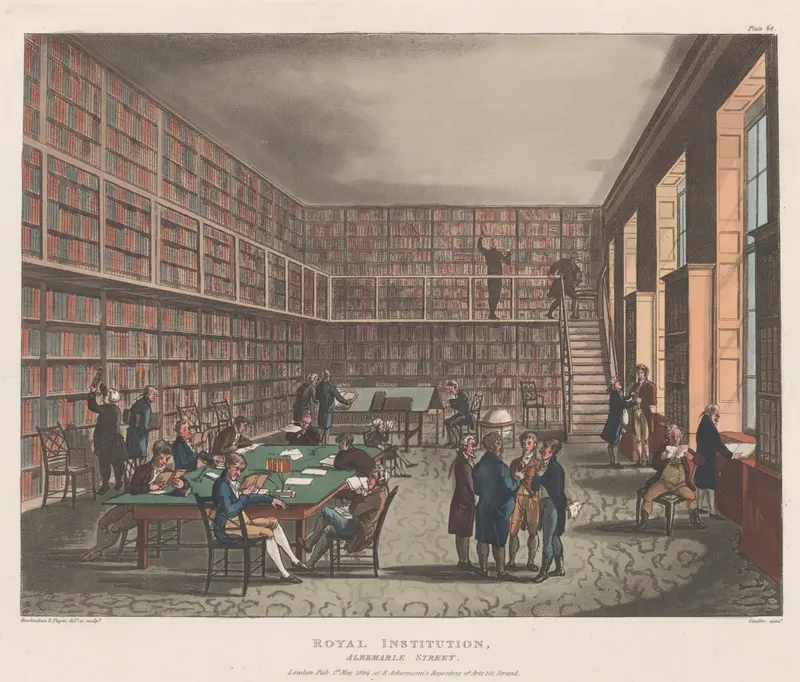 Royal Institution, Albemarle Street Wall Art by Thomas Rowlandson - High-Resolution Digital Print