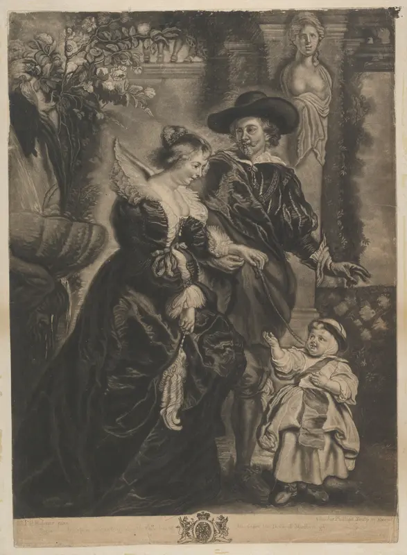 Rubens, his wife Helena Fourment, and their Child Wall Art by Charles Phillips - High-Resolution Digital Print
