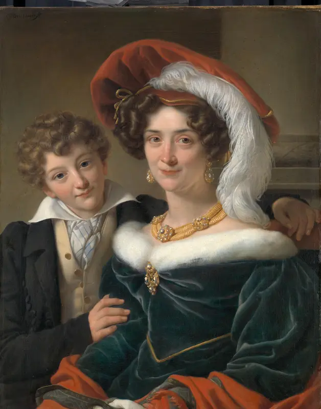 Rudolphina Wilhelmina Elizabeth de Sturler (1798-1873). Tweede echtgenote van Johannes graaf van den Bosch met hun zoon Richard Leeuwenhart Wall Art by Unknown - High-Resolution Digital Print