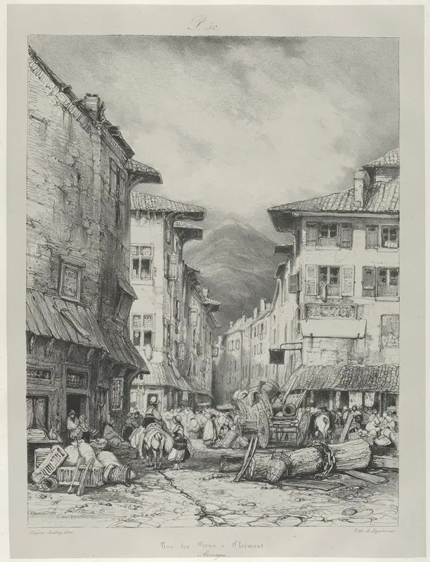 Rue de Gros in Clermont Wall Art by Eugène Isabey - High-Resolution Digital Print