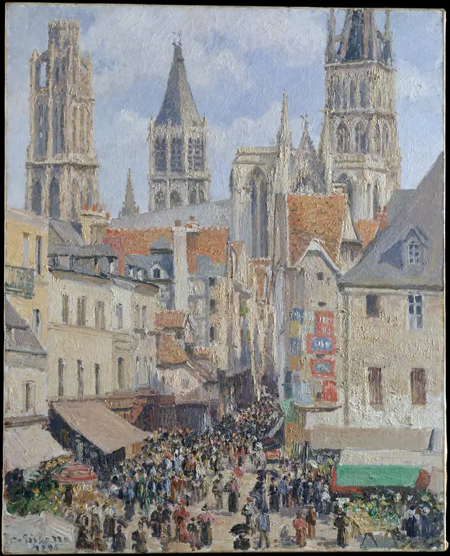 Rue de l'Epicerie, Rouen (Effect of Sunlight) Wall Art by Camille Pissarro - High-Resolution Digital Print