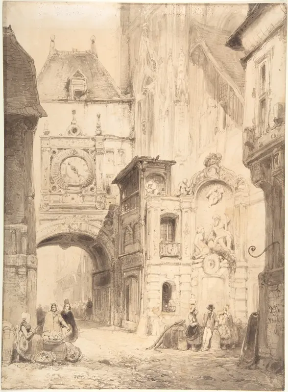 Rue du Gros Horloge, Rouen Wall Art by Wijnand Jan Joseph Nuijen - High-Resolution Digital Print