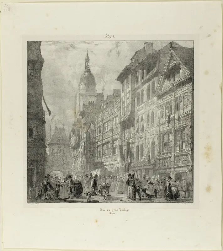 Rue du Gros Horloge Wall Art by Richard Parkes Bonington - High-Resolution Digital Print