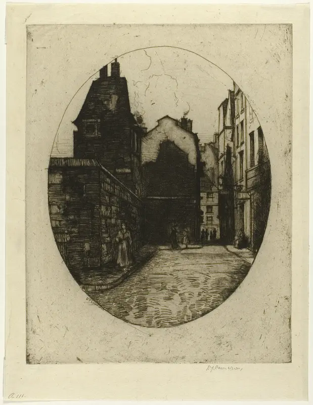 Rue Saint Julien le Pauvre, plate six from the Paris Set Wall Art by David Young Cameron - High-Resolution Digital Print