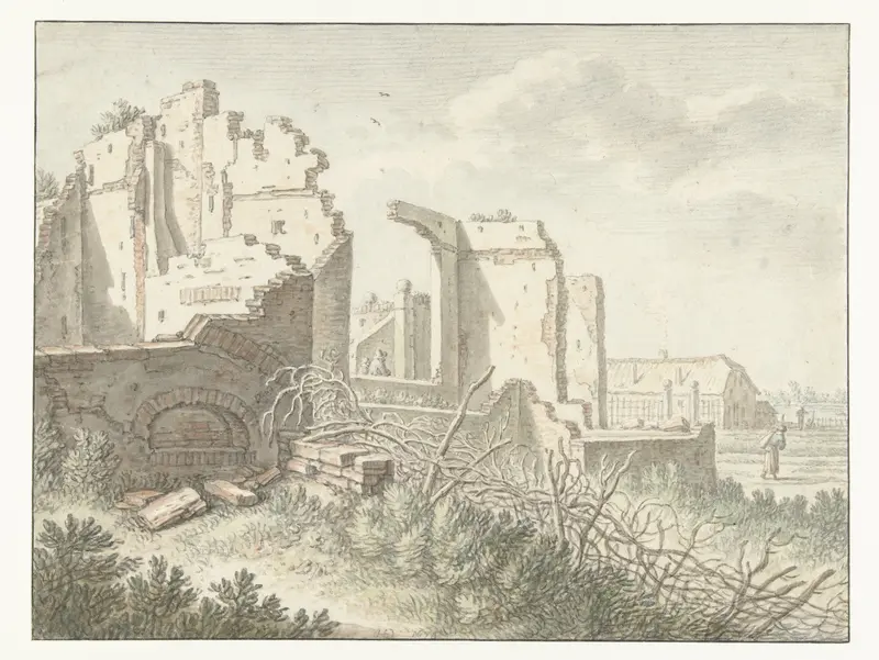 Ruïne buiten de Wittevrouwenpoort te Utrecht Wall Art by Herman Saftleven - High-Resolution Digital Print