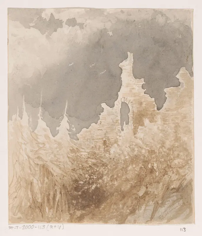 Ruïne tussen bomen Wall Art by Unknown - High-Resolution Digital Print