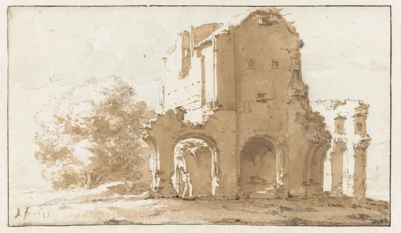 Ruïne van de abdij van Rijnsburg Wall Art by Jan de Bisschop - High-Resolution Digital Print