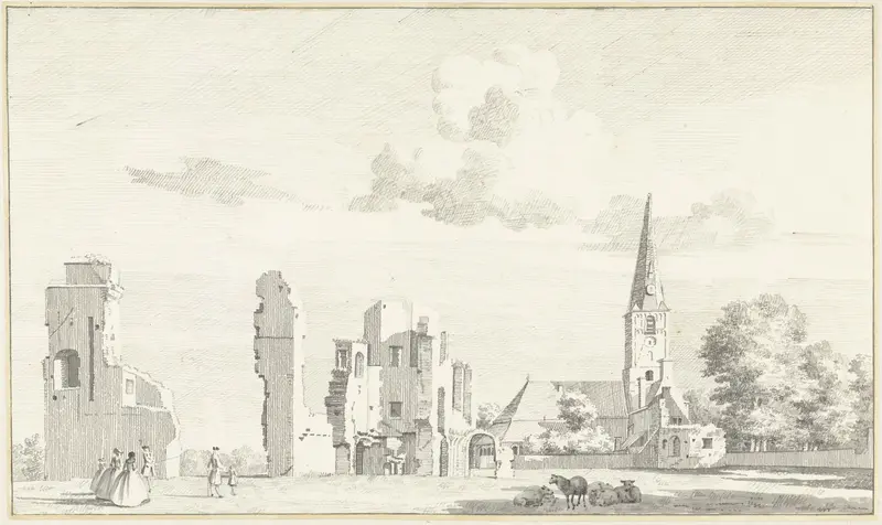 Ruïne van de abdij van Rijnsburg Wall Art by Hendrik de Winter - High-Resolution Digital Print