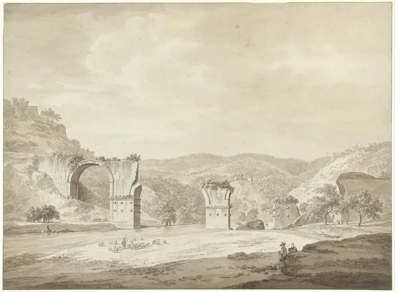 Ruïne van de brug van Augustus te Narni, Italië Wall Art by Daniël Dupré - High-Resolution Digital Print