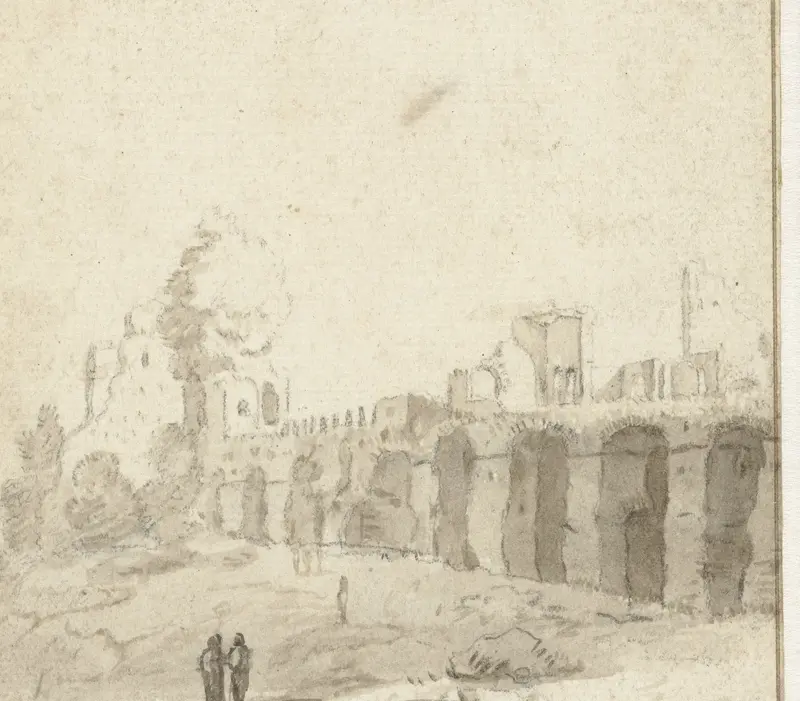 Ruïne van de thermen van Trajanus of Mezza Via aquaduct Wall Art by Bartholomeus Breenbergh - High-Resolution Digital Print