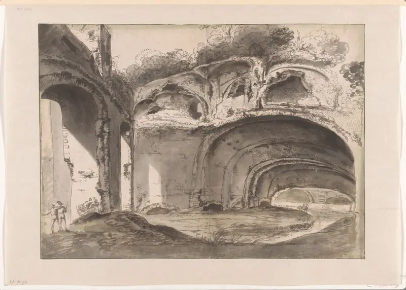 Ruïne van de Villa van Maecenas te Tivoli Wall Art by Cornelis van Poelenburch - High-Resolution Digital Print