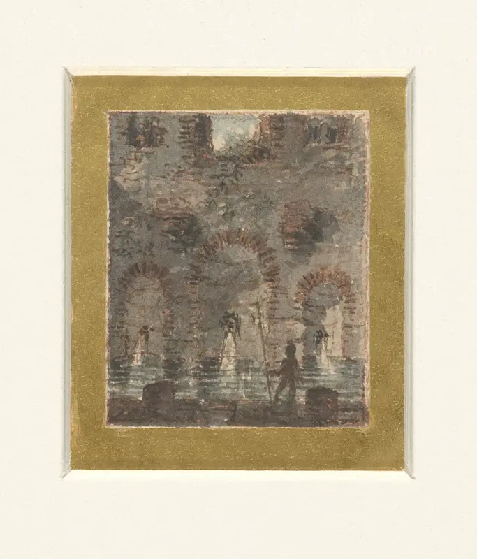 Ruïne van een antiek badhuis Wall Art by Victor Jean Nicolle - High-Resolution Digital Print