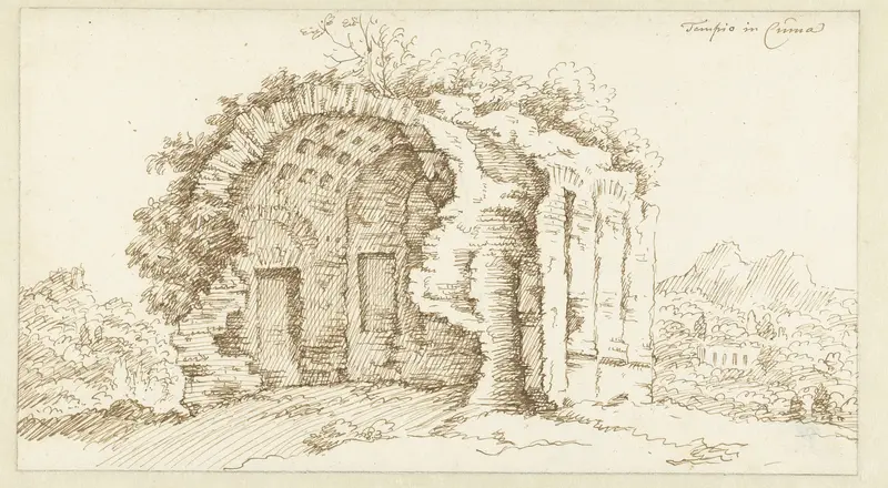 Ruïne van een tempel in Cumae Wall Art by Bonaventura van Overbeek - High-Resolution Digital Print