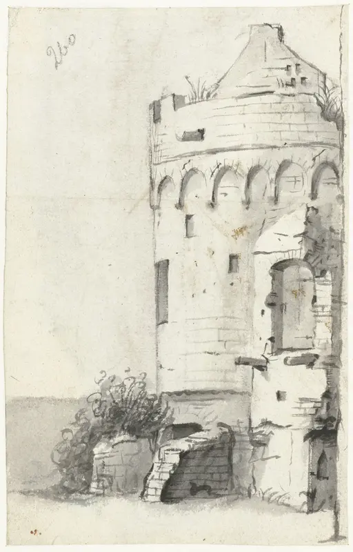 Ruïne van een toren Wall Art by Unknown - High-Resolution Digital Print