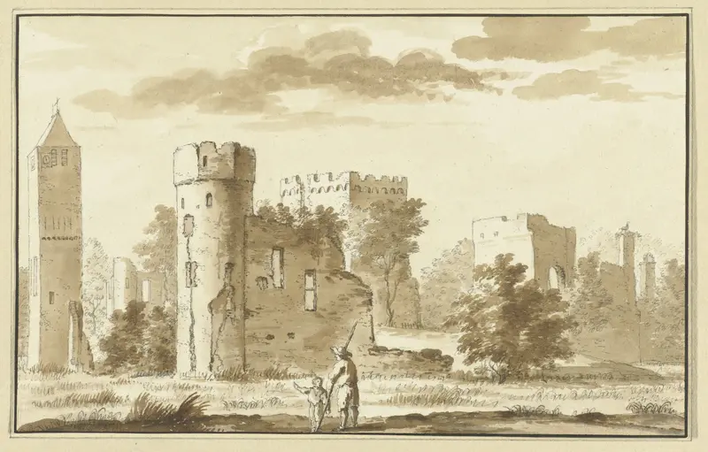 Ruïne van het kasteel Egmond, aan de zuidzijde Wall Art by Abraham Rademaker - High-Resolution Digital Print