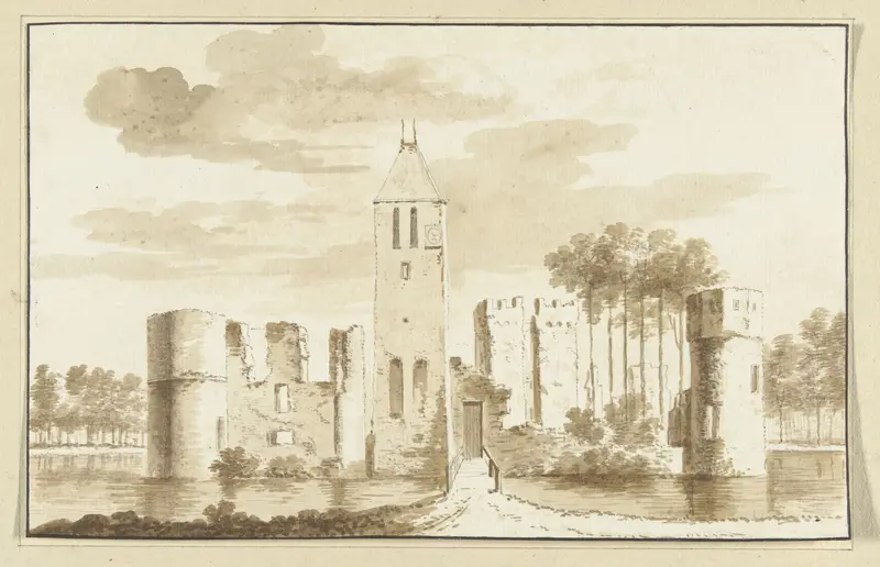 Ruïne van kasteel te Egmond Wall Art by Abraham Rademaker - High-Resolution Digital Print