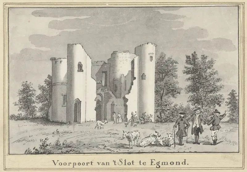 Ruïne van 't slot te Egmond Wall Art by Unknown - High-Resolution Digital Print