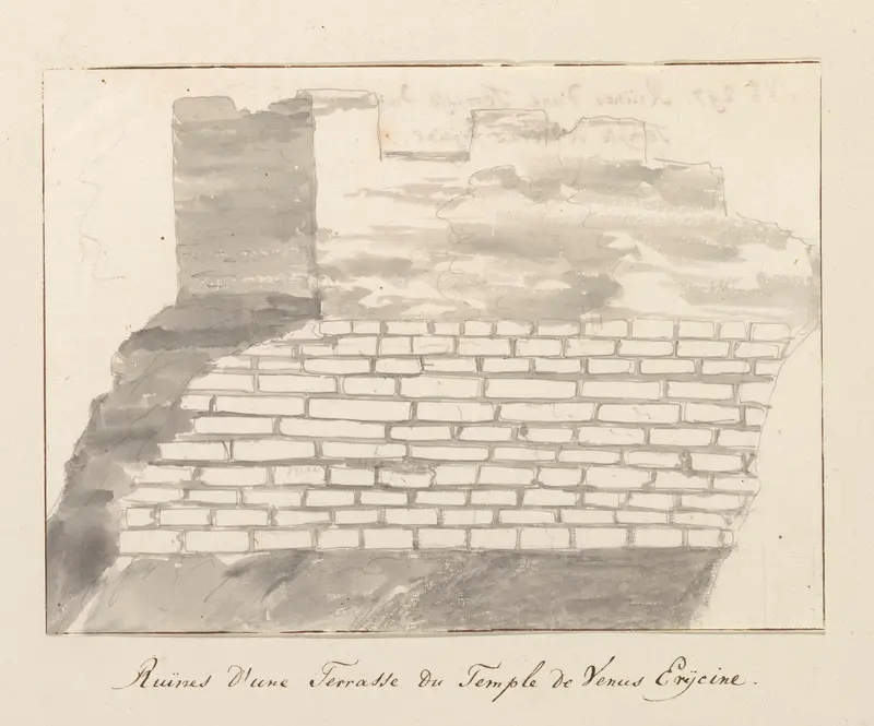 Ruïne van terras van Venus tempel Wall Art by Louis Ducros - High-Resolution Digital Print
