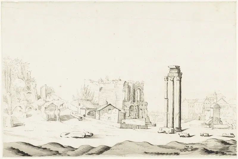 Ruïnes van de Campo Vaccino in het Forum Romanum Wall Art by Harmen ter Borch - High-Resolution Digital Print