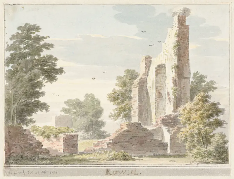 Ruïnes van het kasteel Ruwiel Wall Art by Cornelis Pronk - High-Resolution Digital Print