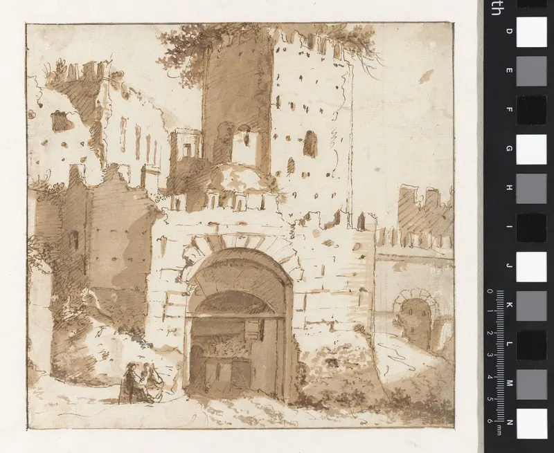 Ruïnes van Italiaanse stadswal met poort Wall Art by Jan de Bisschop - High-Resolution Digital Print