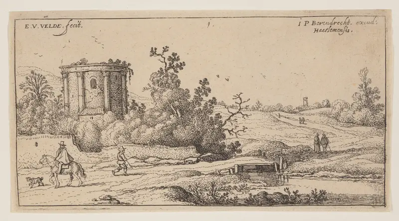 Ruins of a Roman Temple, from Landscapes Wall Art by Esaias van den Velde, I - High-Resolution Digital Print