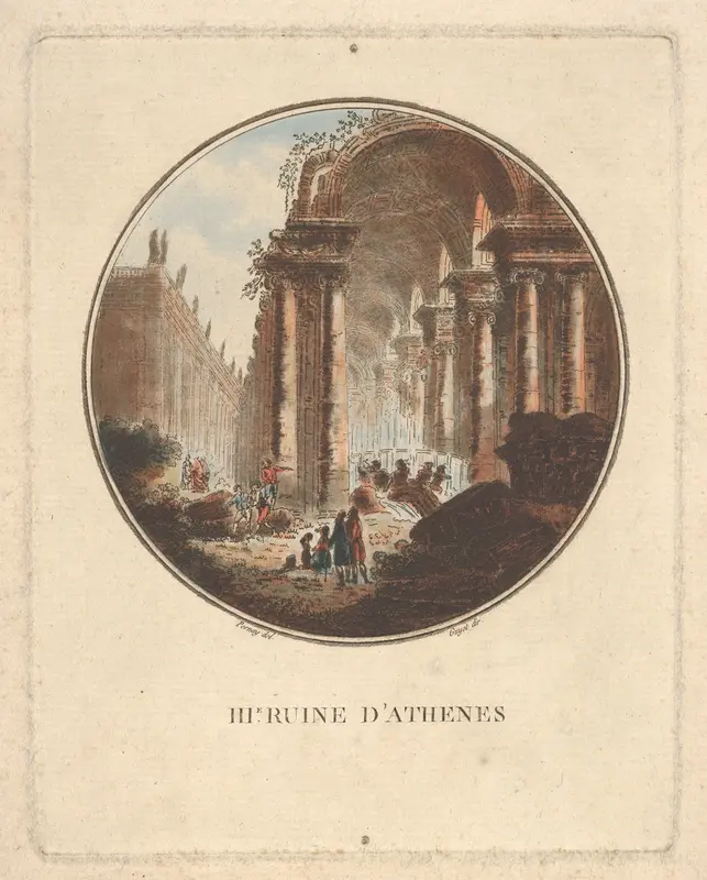 Ruins of Athens with a vaulted portico Wall Art by Laurent Guyot - High-Resolution Digital Print