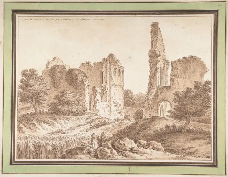 Ruins of the Château of Becoiseau, near Mortcerf (seine-et-Marne) Wall Art by Johann Georg Wille - High-Resolution Digital Print