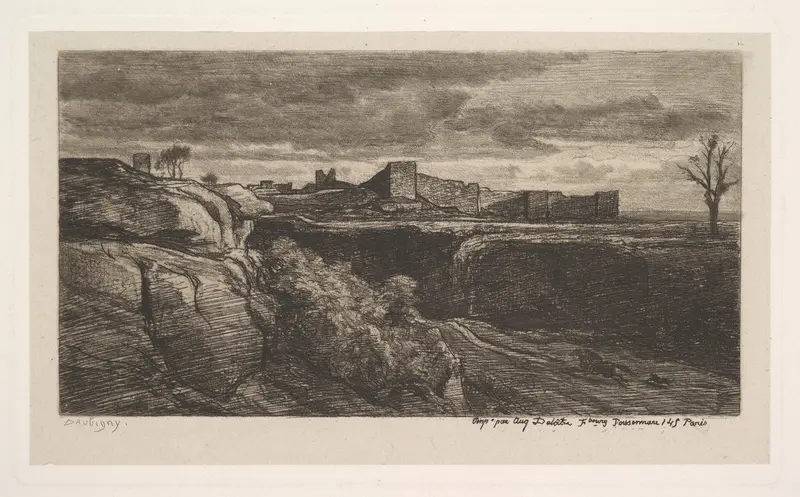 Ruins of the Chateau of Crèmieux (Isère) Wall Art by Charles-François Daubigny - High-Resolution Digital Print