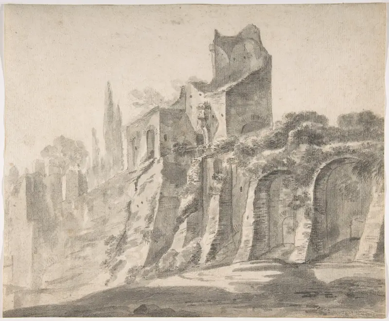 Ruins on the Palatine in Rome Wall Art by Johann Anton Eismann - High-Resolution Digital Print
