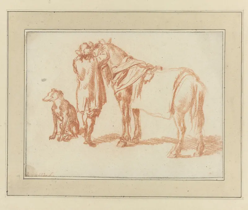 Ruiter naast een paard en een hond Wall Art by Adriaen van de Velde - High-Resolution Digital Print