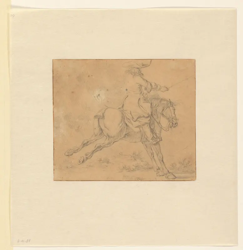 Ruiter op een achteruitslaand paard Wall Art by Jan Jacobsz van der Stoffe - High-Resolution Digital Print