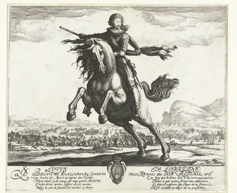 Ruiterportret van Lodewijk de Guise, prins van Phalsbourg Wall Art by Jacques Callot - High-Resolution Digital Print