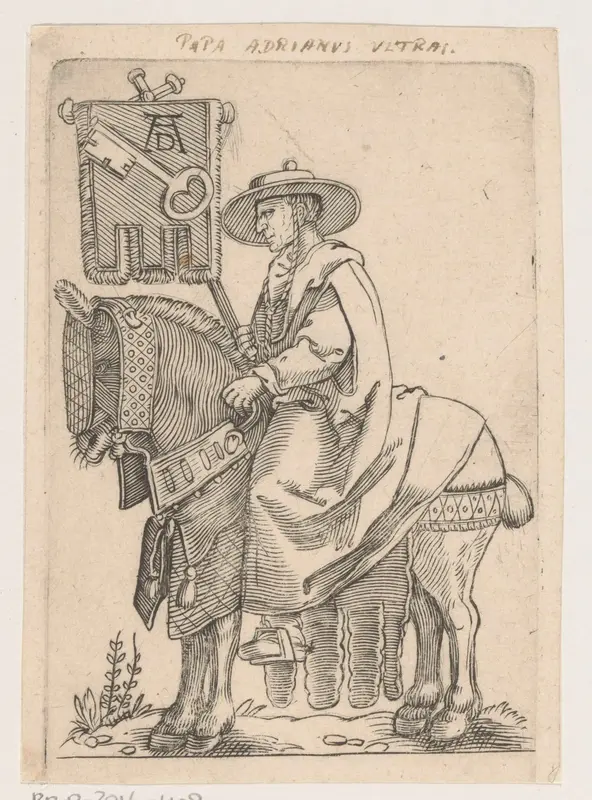 Ruiterportret van paus Adrianus VI Wall Art by Unknown - High-Resolution Digital Print