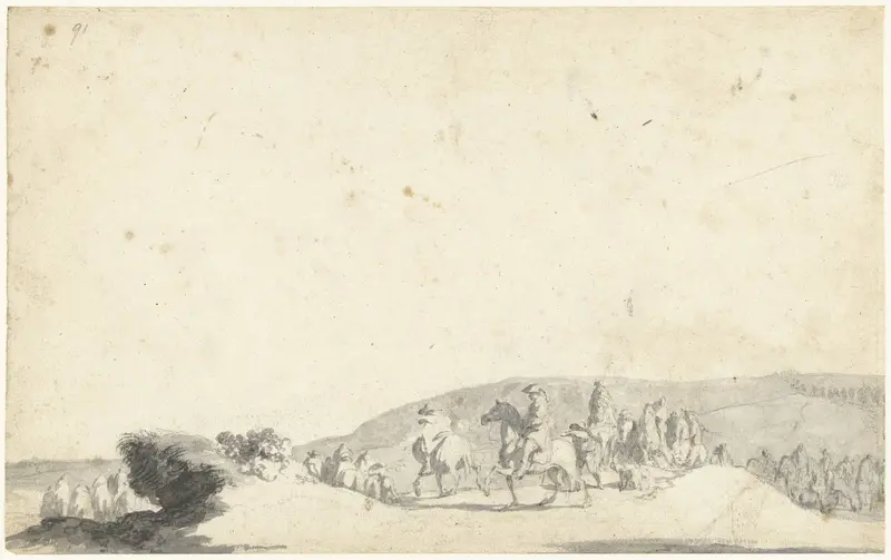 Ruiterprocessie in een landschap Wall Art by Gerard ter Borch (II) - High-Resolution Digital Print