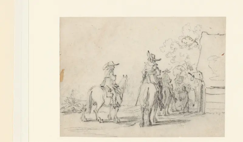 Ruiters die stilhouden bij een herberg Wall Art by Gerard ter Borch (II) - High-Resolution Digital Print