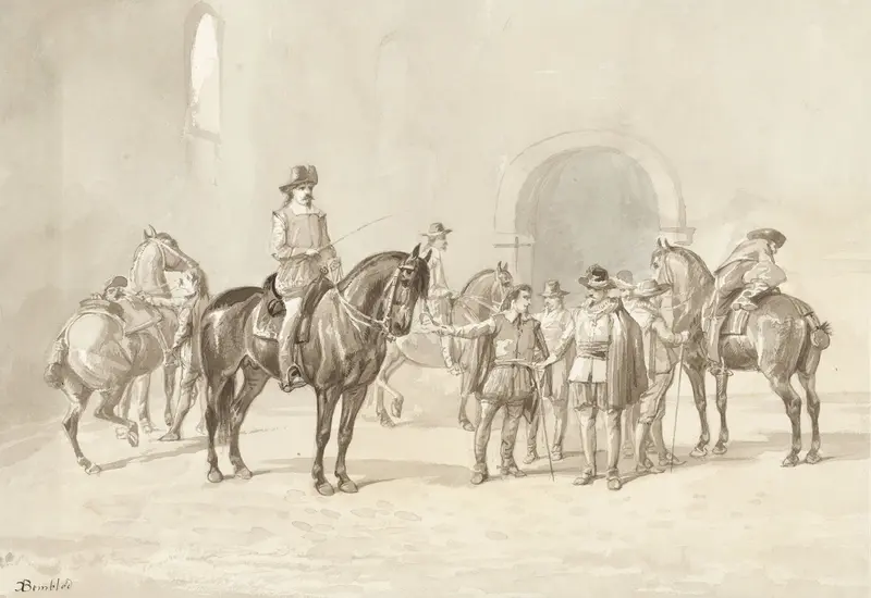 Ruiters in een rijschool Wall Art by Karel Frederik Bombled - High-Resolution Digital Print