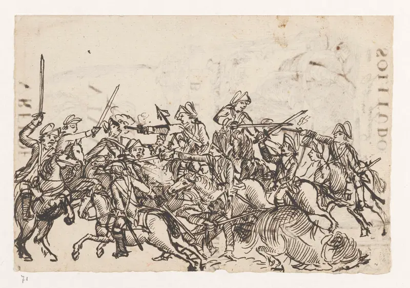 Ruiterslag / Allegorie op de Engelse oorlog Wall Art by Jan Brandes - High-Resolution Digital Print