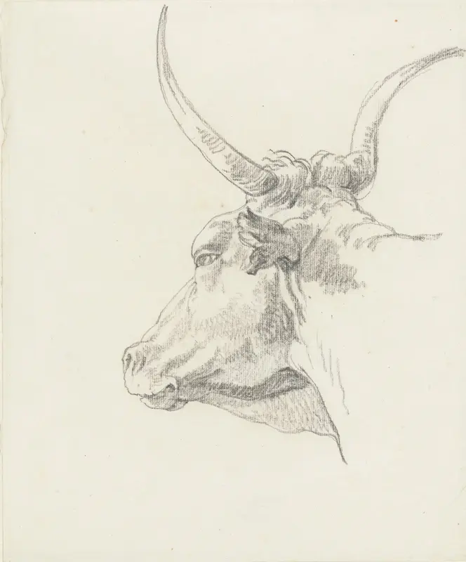 Runderkop, naar links Wall Art by Hendrik Voogd - High-Resolution Digital Print
