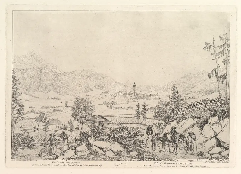 Rural Landscape, "Radstadt am Tauren" Wall Art by Johann Christoph Erhard - High-Resolution Digital Print