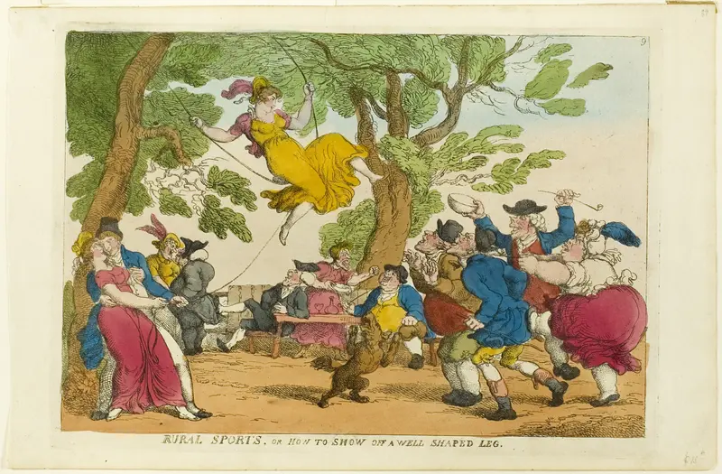 Rural Sports, or How to Show Off a Well-shaped Leg Wall Art by Thomas Rowlandson - High-Resolution Digital Print