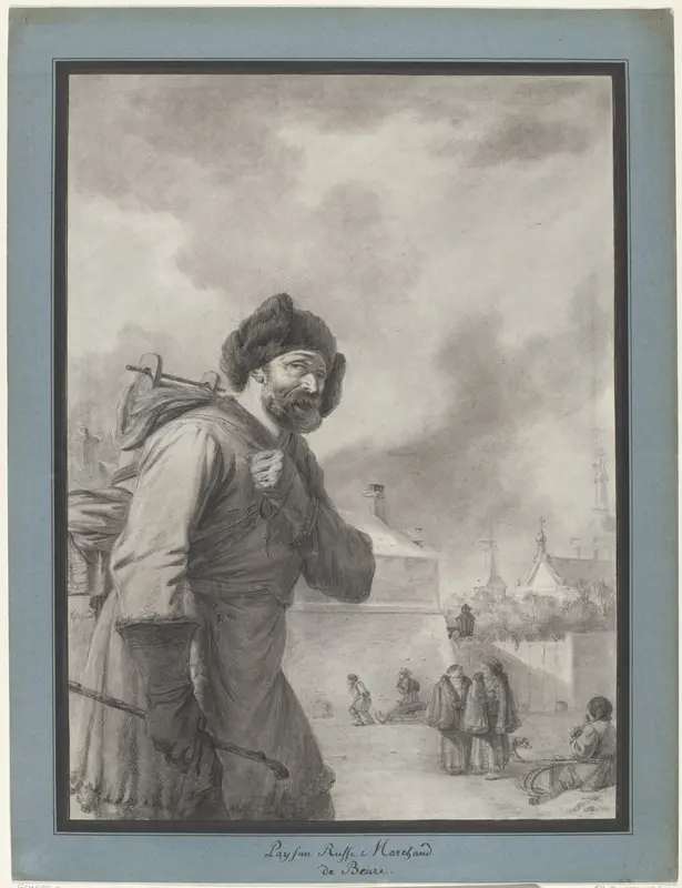 Russische boer met vaatje op de rug Wall Art by Charles Echard - High-Resolution Digital Print