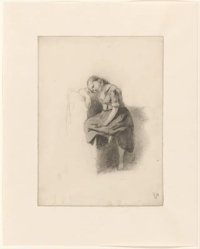 Rustend meisje Wall Art by Anton Mauve - High-Resolution Digital Print