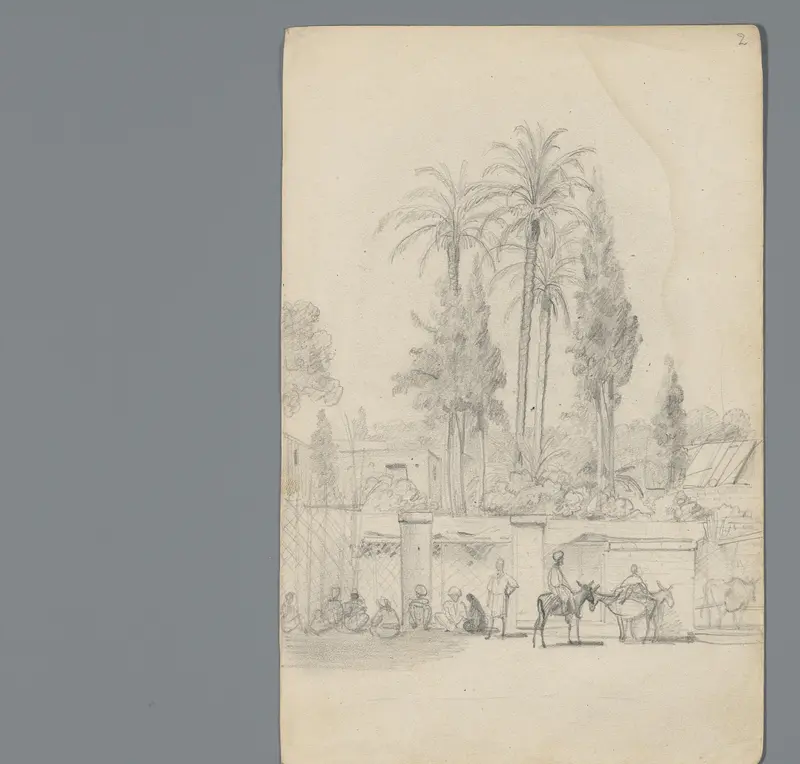 Rustende Egyptenaren bij een tuinmuur Wall Art by Willem de Famars Testas - High-Resolution Digital Print